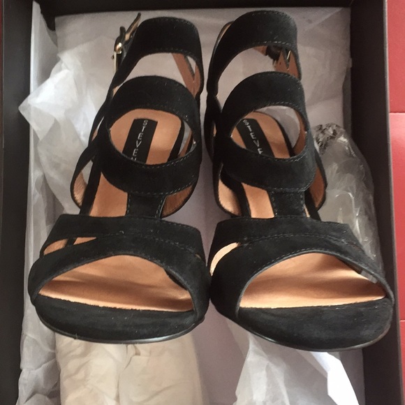 Steve Madden black suede platform sandals size 8 - Picture 5 of 8